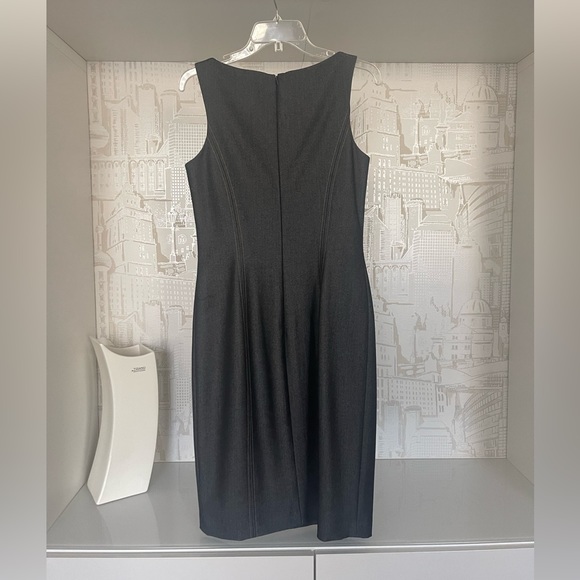 Cache Contour Collection Midi Sleeveless Dress Gray Fully Lined Size 8 - Picture 2 of 8